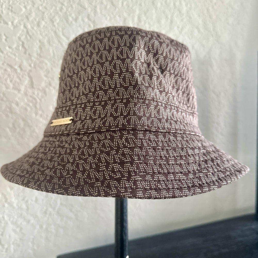 Michael Kors Brown Monogram Bucket Hat